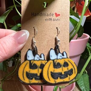 3D Printed Snoopy Inspired Halloween Earrings